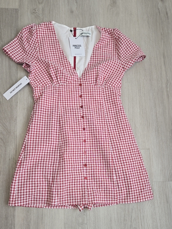 Princess Polly Dresses & Skirts - Princess Polly Pink and White Gingham Button-Front Mini Dress